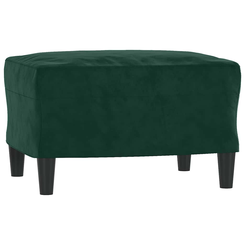 3-dijelni set sofa s jastucima tamnozeleni baršunasti