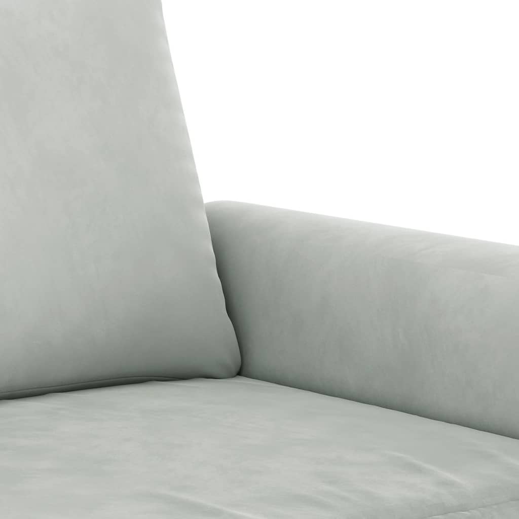 2-dijelni set sofa s jastucima svjetlosivi baršunasti