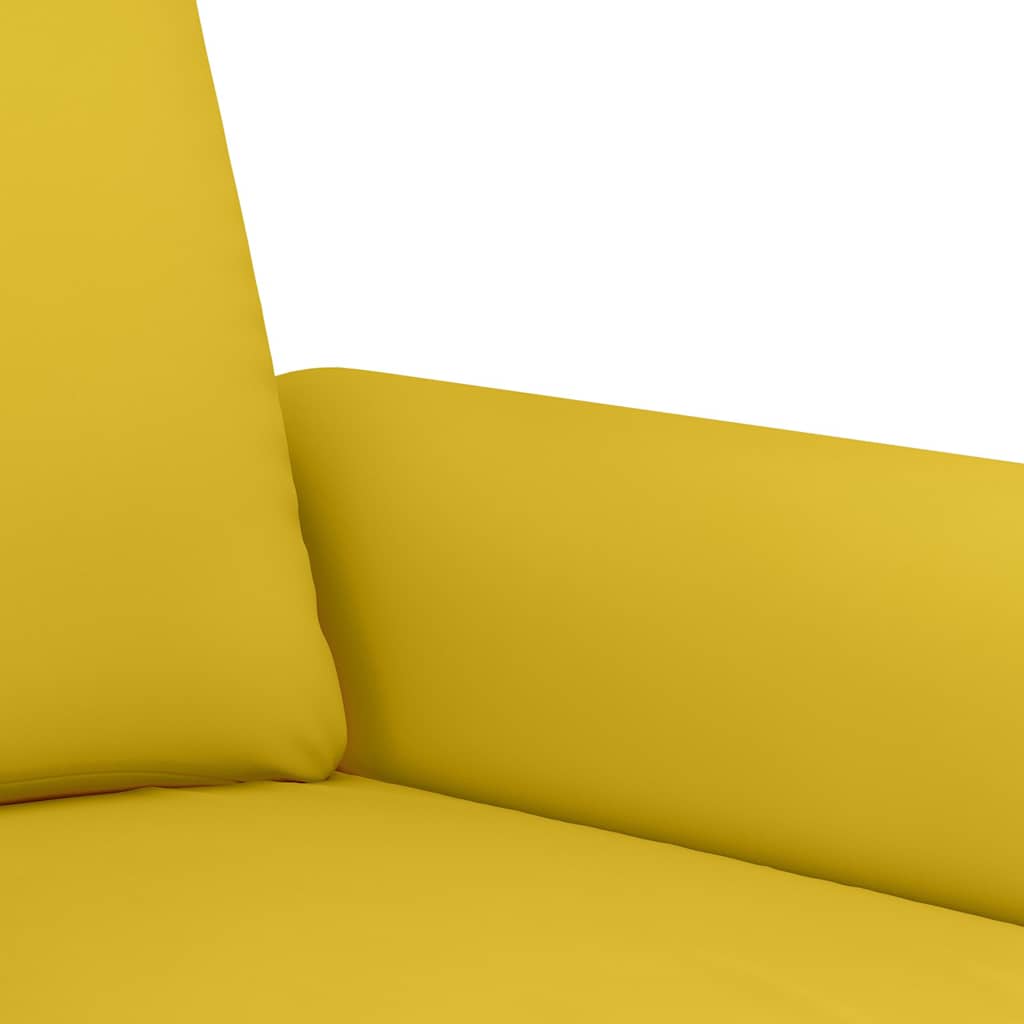3-dijelni set sofa s jastucima žuti baršunasti