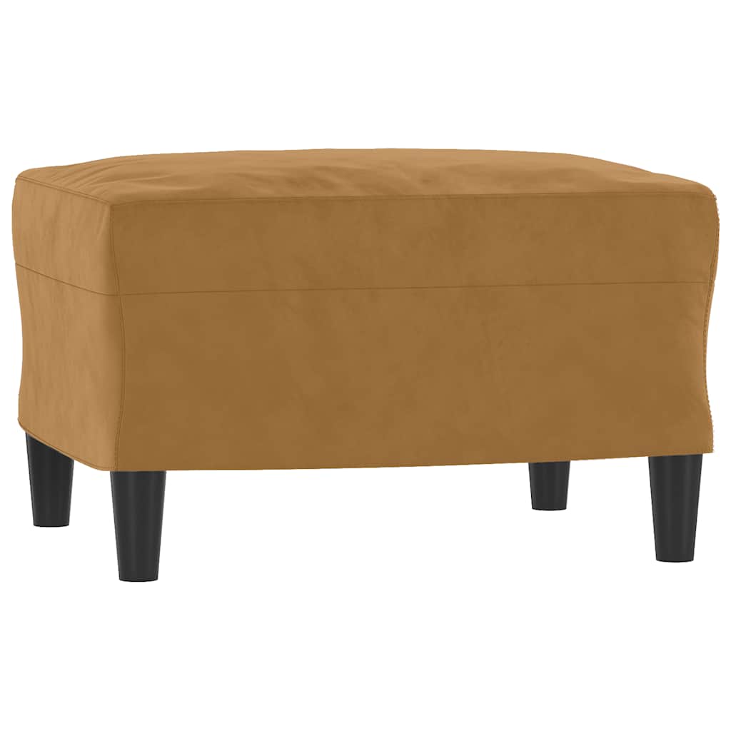 3-dijelni set sofa s jastucima smeđi baršunasti