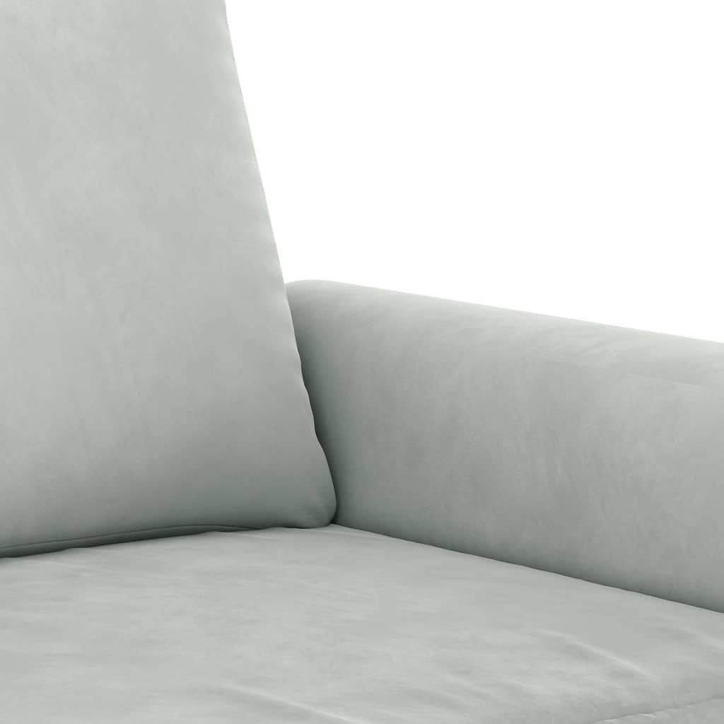 2-dijelni set sofa s jastucima svjetlosivi baršunasti