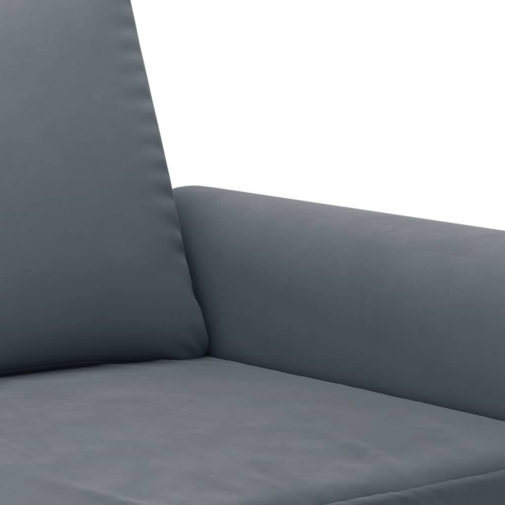 2-dijelni set sofa s jastucima tamnosivi baršunasti