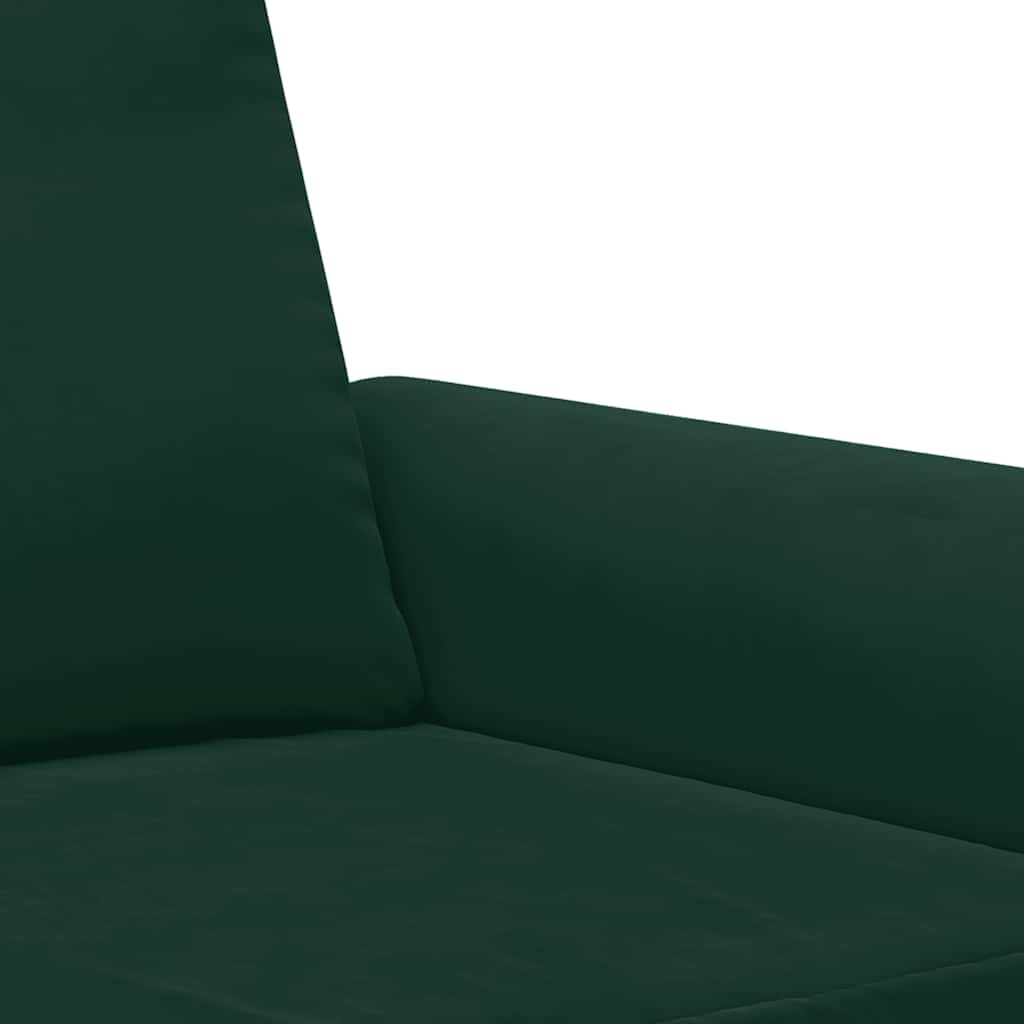 2-dijelni set sofa s jastucima tamnozeleni baršunasti