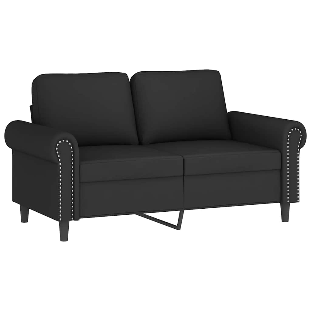 2-dijelni set sofa s jastucima crni baršunasti