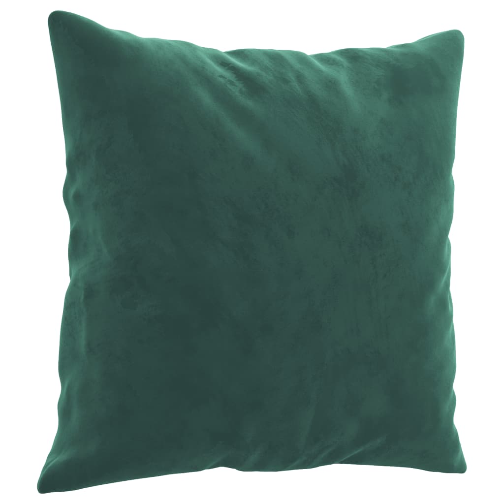 3-dijelni set sofa s jastucima tamnozeleni baršunasti