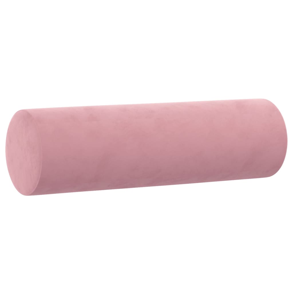 3-dijelni set sofa s jastucima ružičasti baršunasti