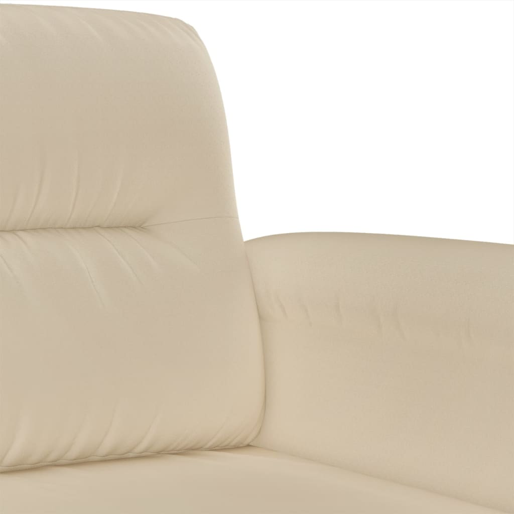 3-dijelni set sofa s jastucima krem od mikrovlakana