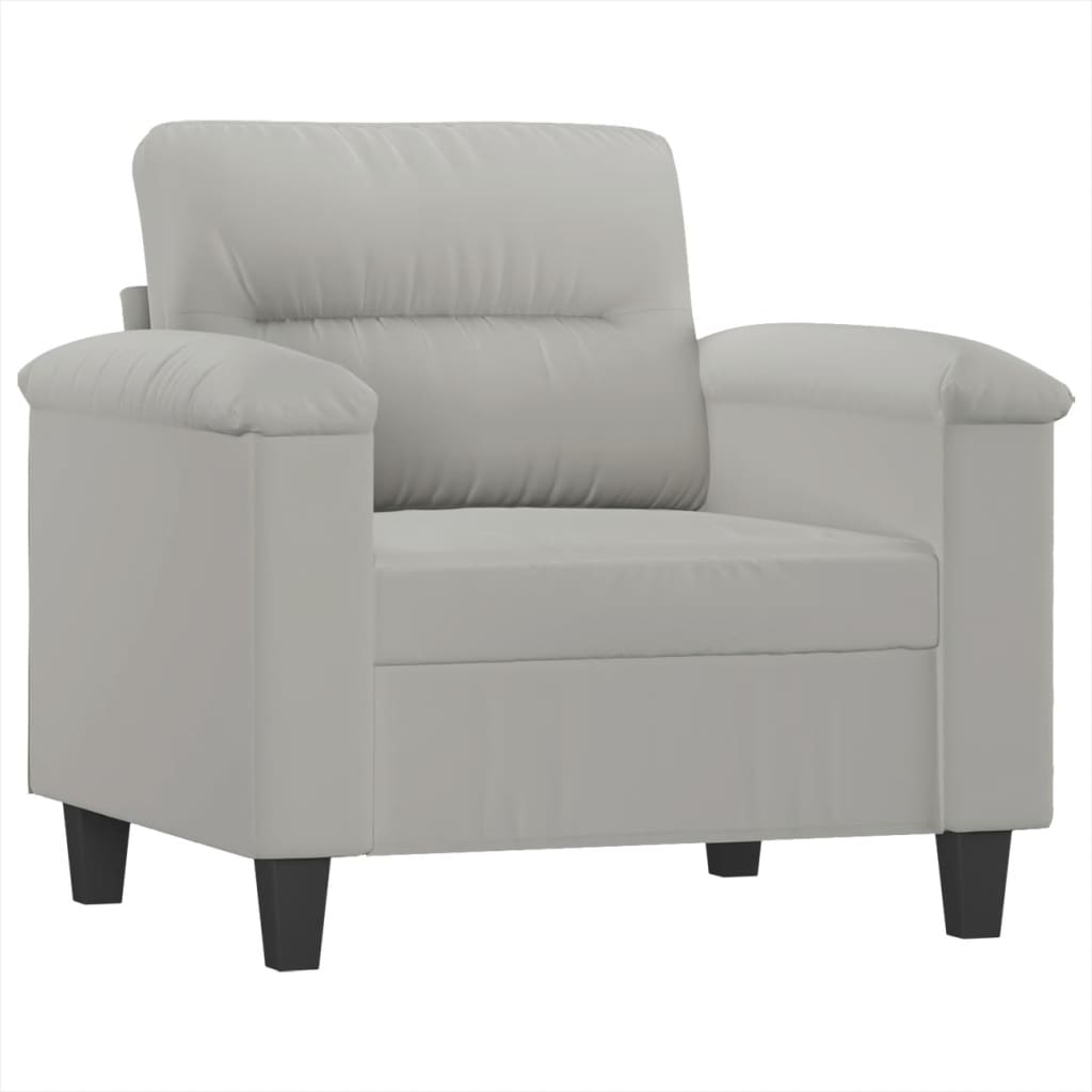 4-dijelni set sofa s jastucima svjetlosivi od mikrovlakana