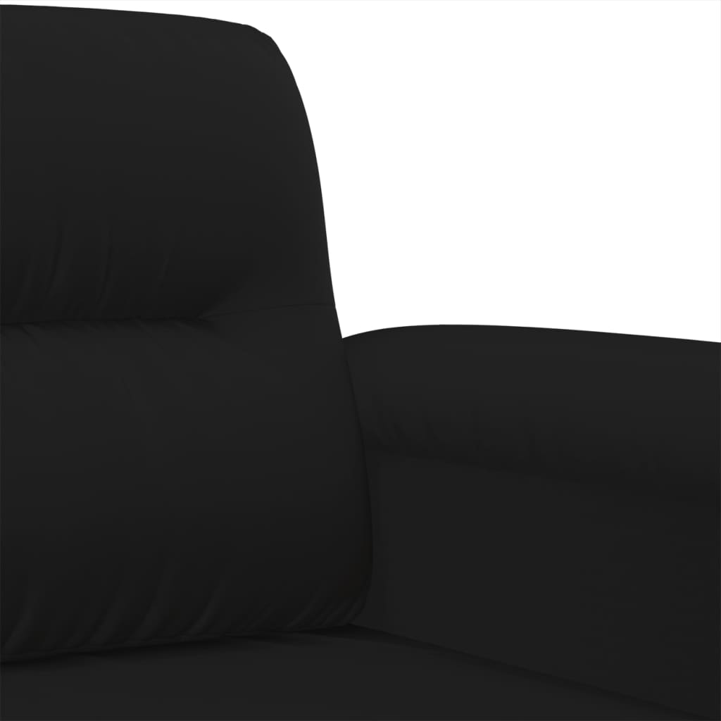 3-dijelni set sofa s jastucima crni od mikrovlakana