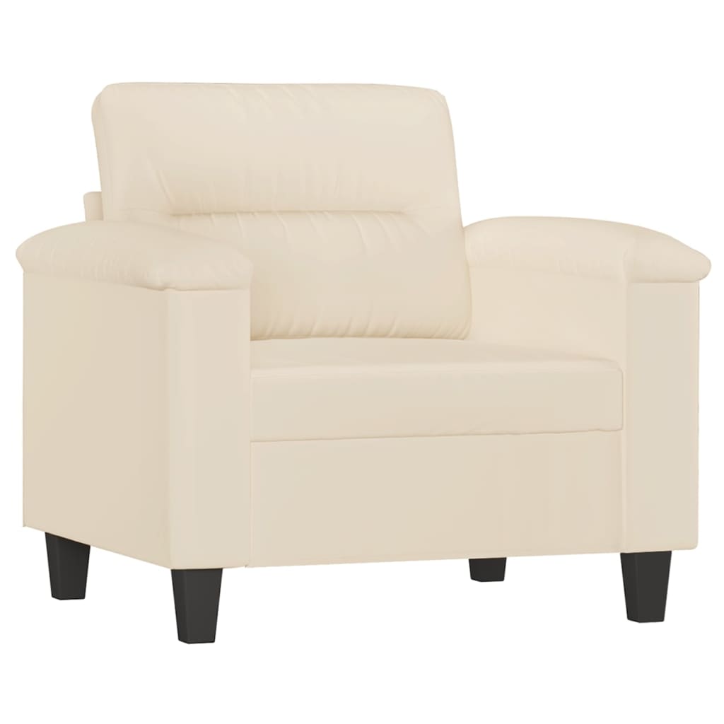 3-dijelni set sofa s jastucima bež od mikrovlakana
