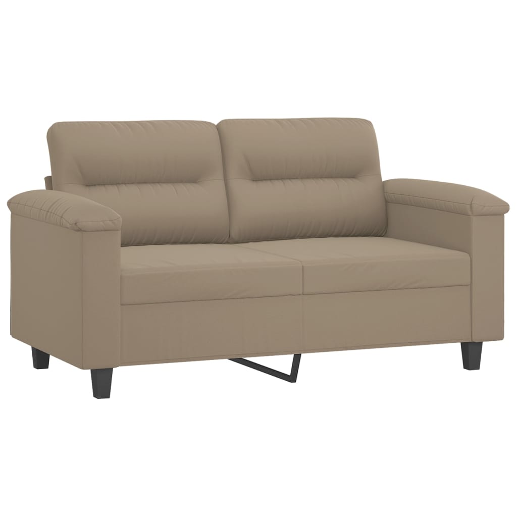 4-dijelni set sofa s jastucima smeđesivi od mikrovlakana