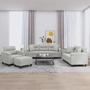 4-dijelni set sofa s jastucima svjetlosivi od mikrovlakana