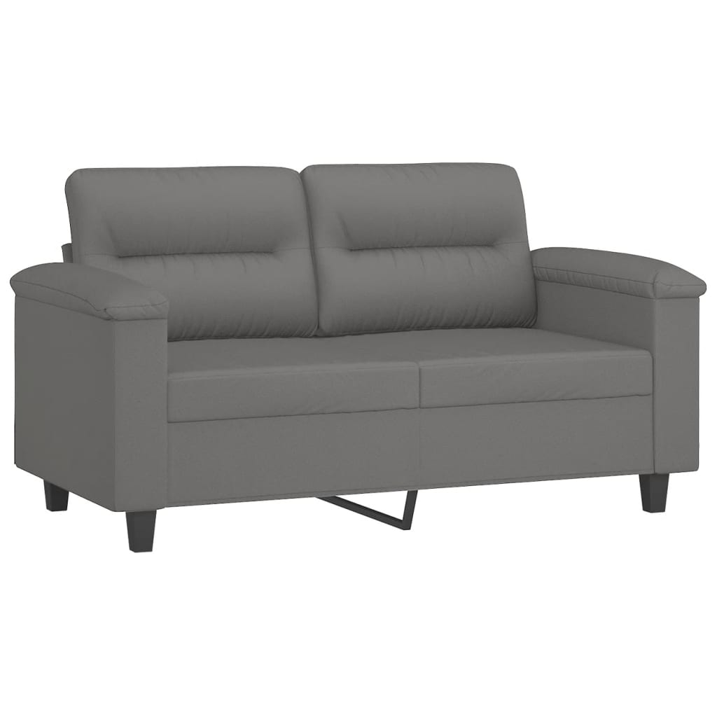 3-dijelni set sofa s jastucima tamnosivi od mikrovlakana