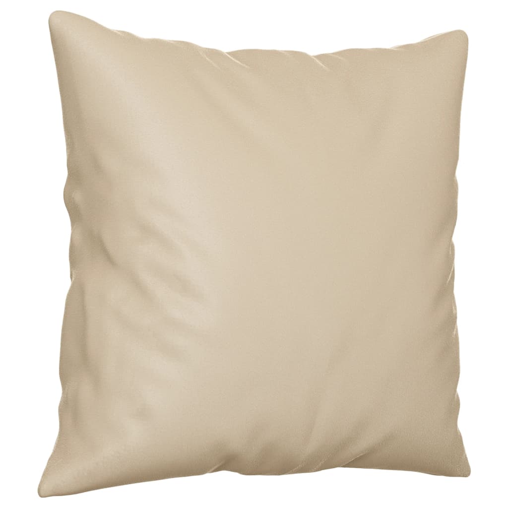 2-dijelni set sofa s jastucima krem od mikrovlakana