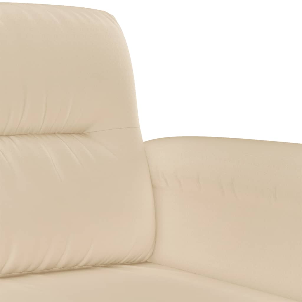 2-dijelni set sofa s jastucima krem od mikrovlakana