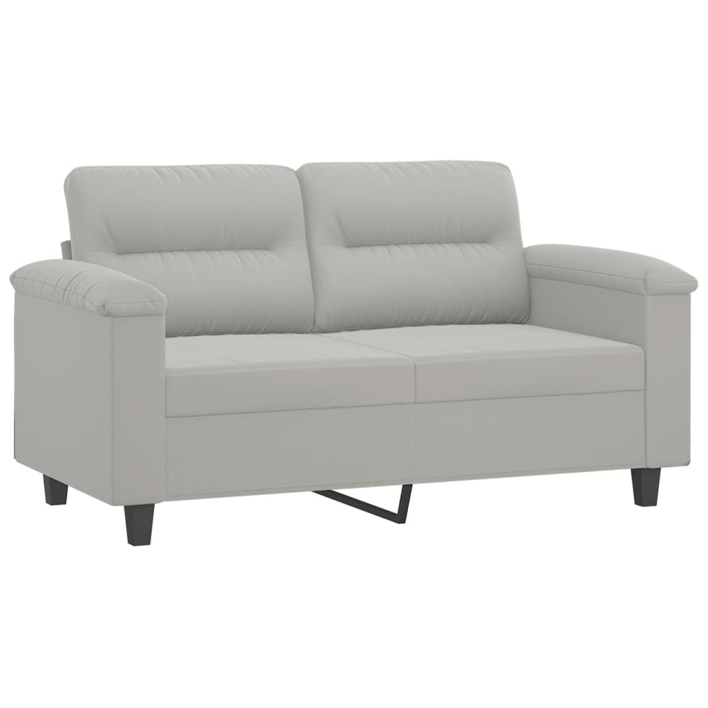 2-dijelni set sofa s jastucima svjetlosivi od mikrovlakana