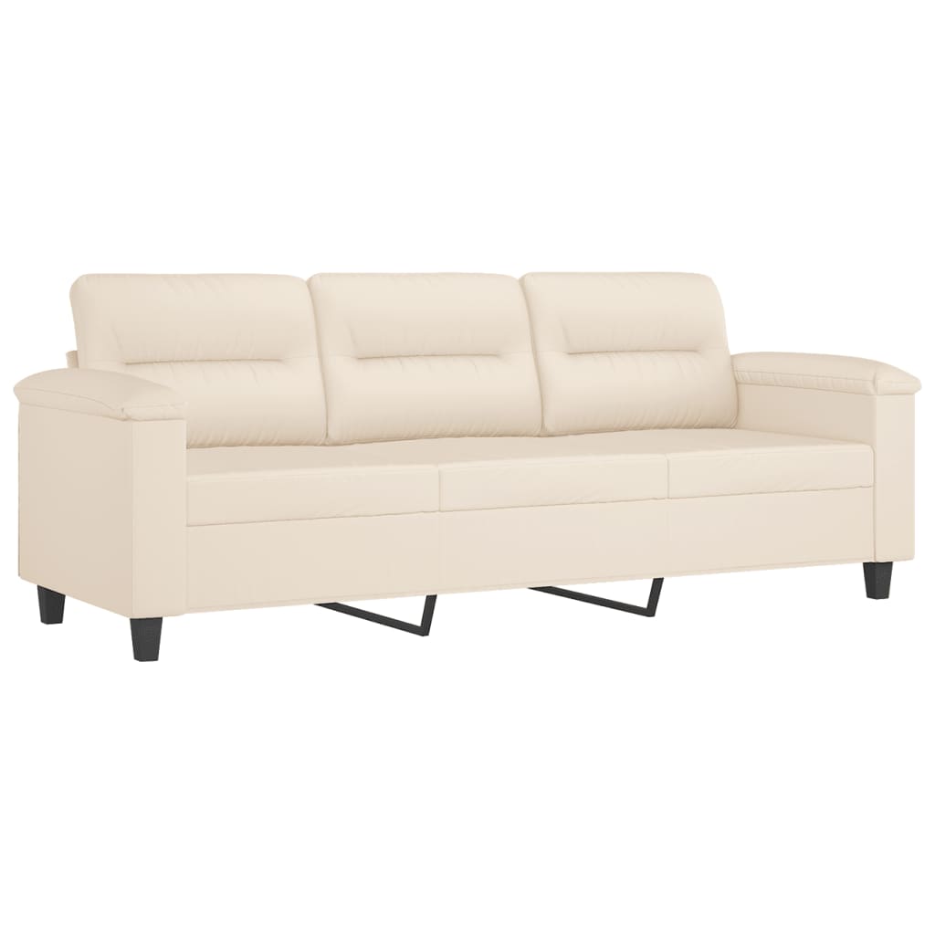 2-dijelni set sofa s jastucima bež od mikrovlakana
