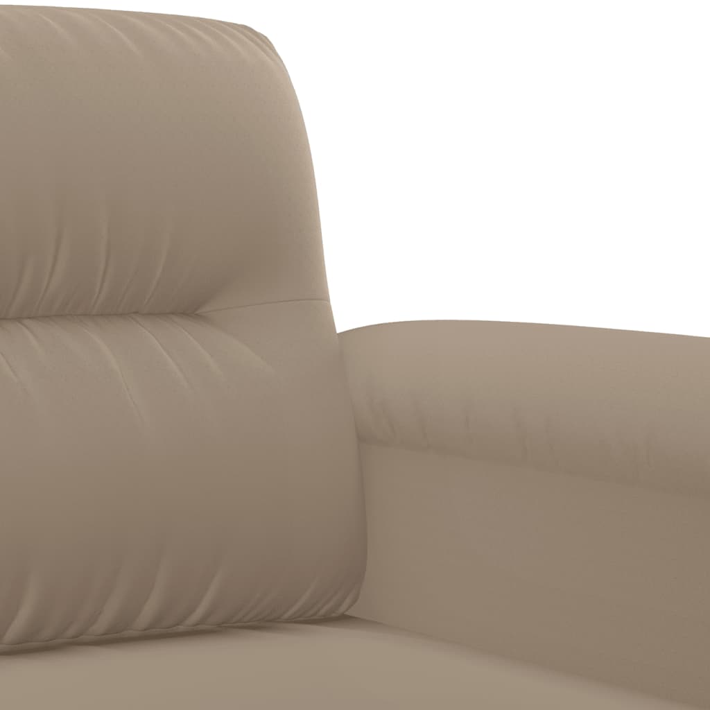 3-dijelni set sofa s jastucima smeđesivi od mikrovlakana