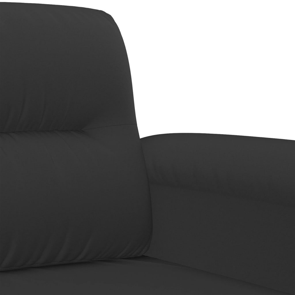 3-dijelni set sofa s jastucima crni od mikrovlakana