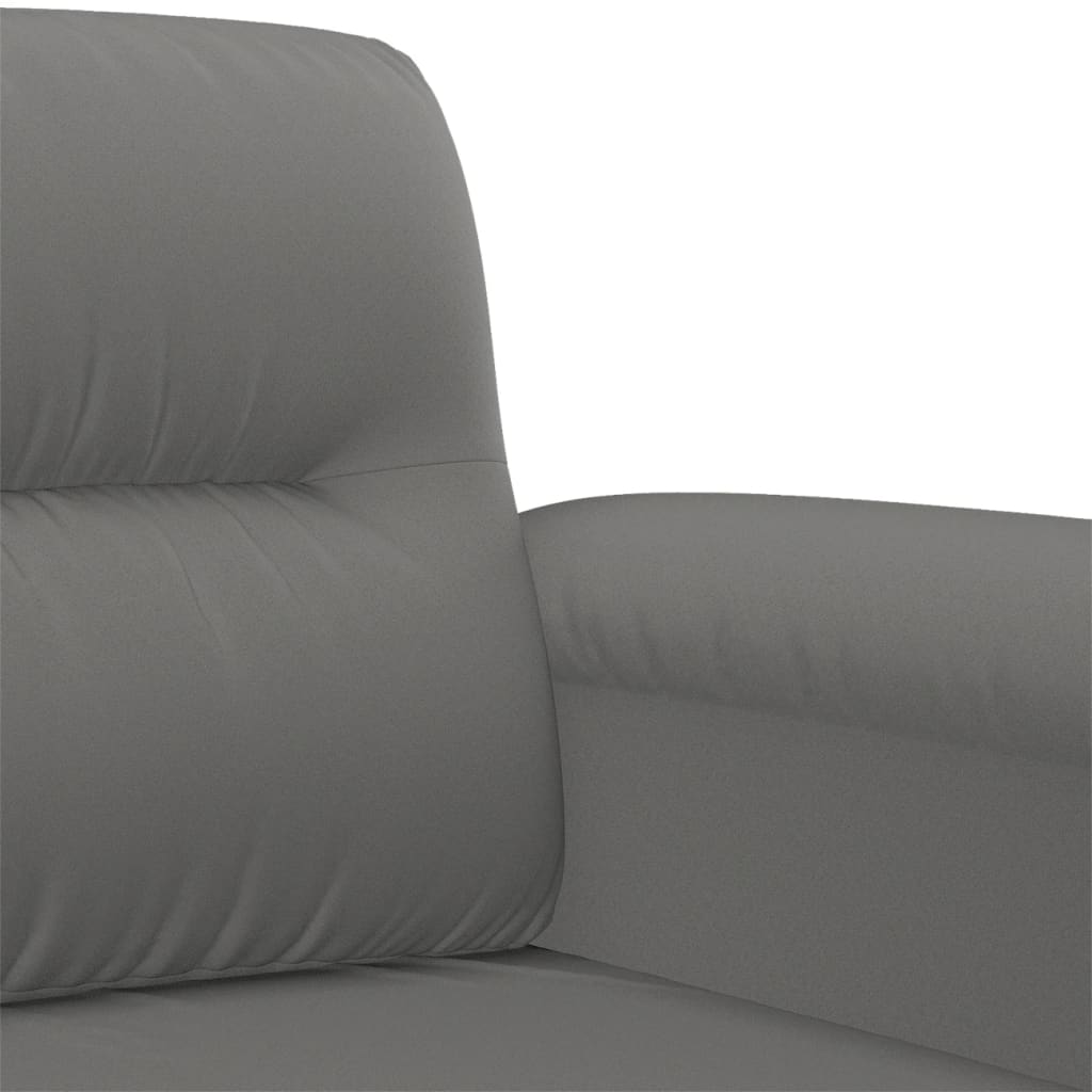 2-dijelni set sofa s jastucima tamnosivi od mikrovlakana