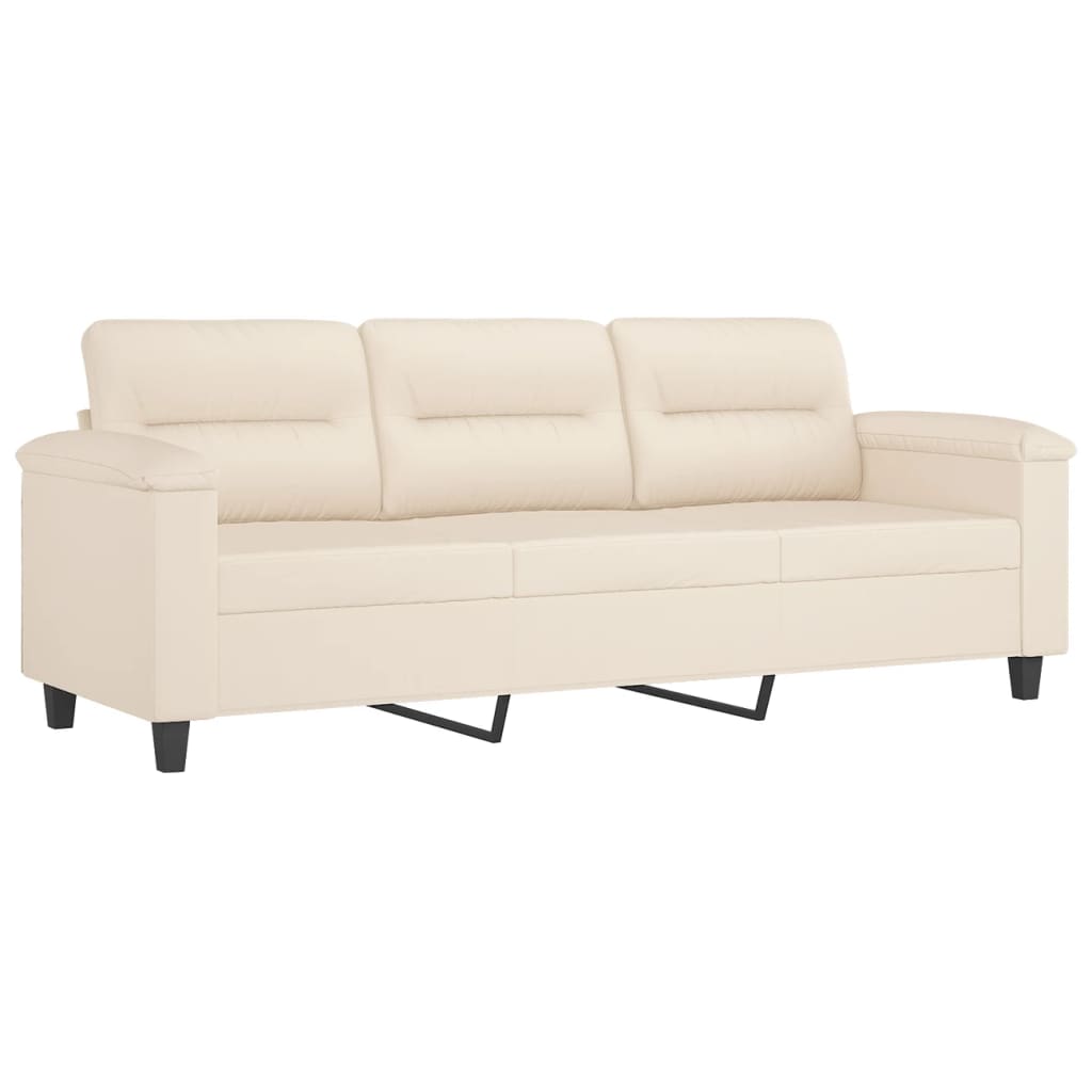 2-dijelni set sofa s jastucima bež od mikrovlakana