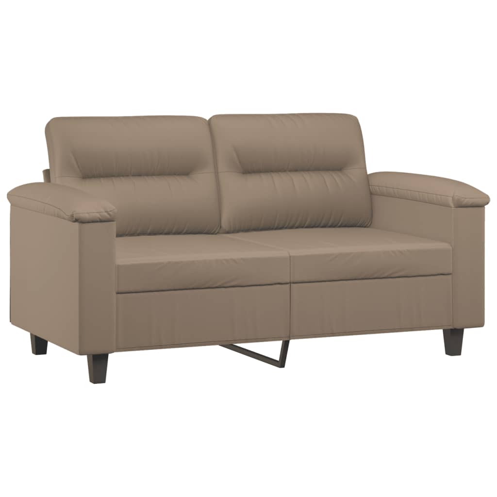 2-dijelni set sofa s jastucima boja cappuccina od umjetne kože