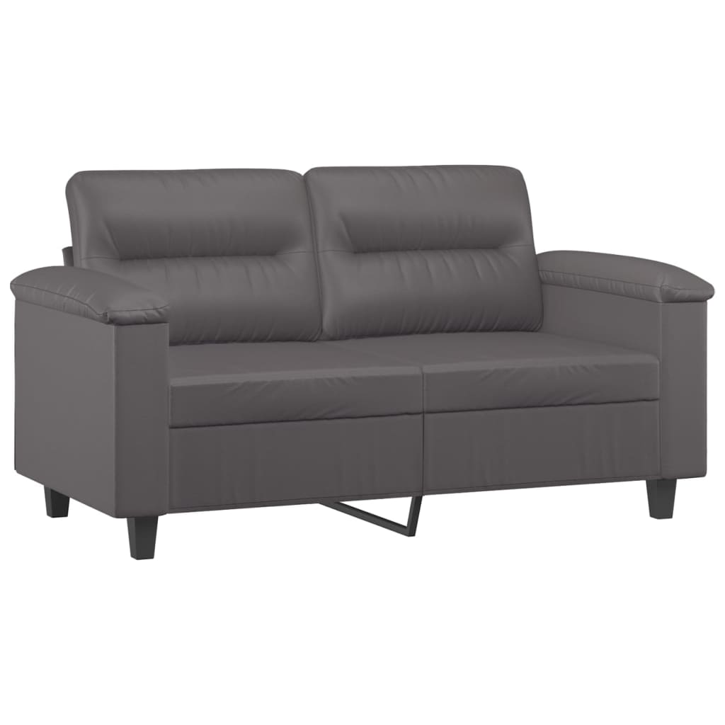 3-dijelni set sofa s jastucima sivi od umjetne kože