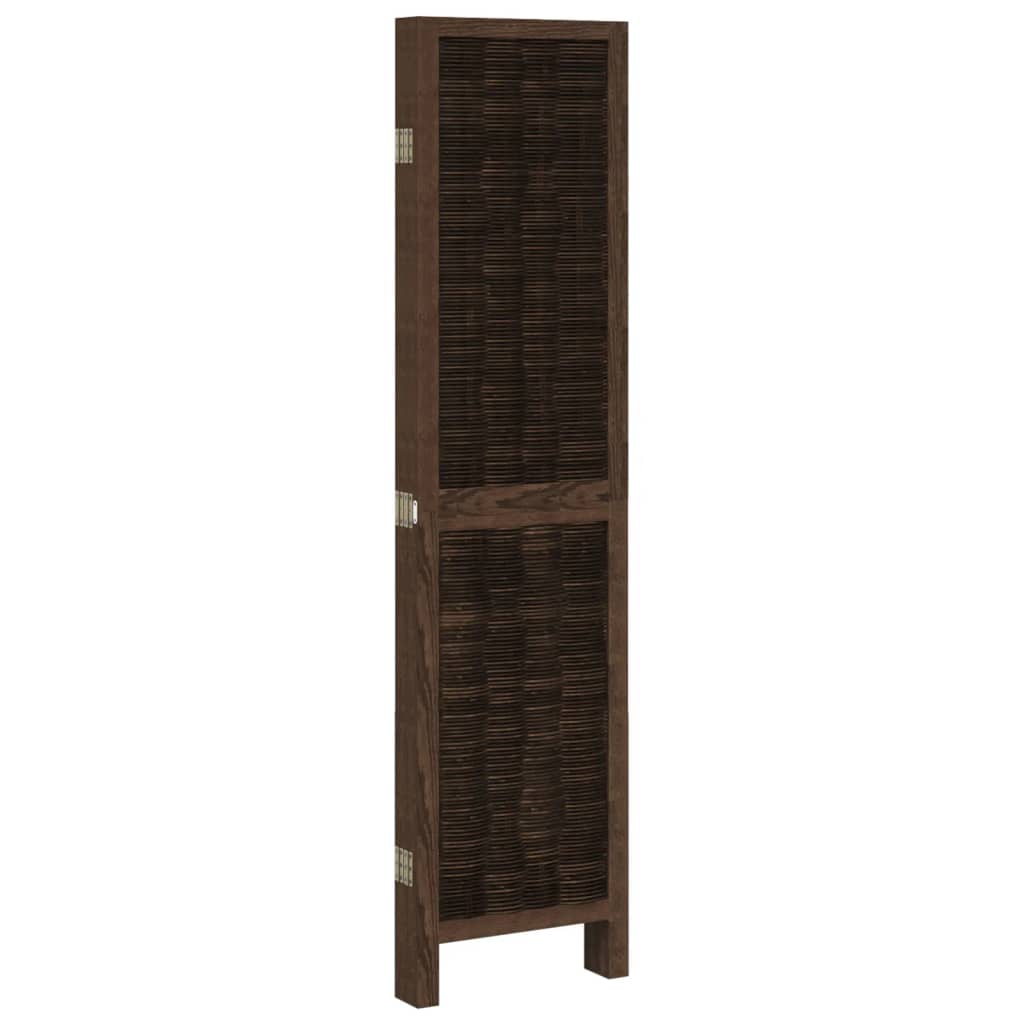 Sobna pregrada s 5 panela tamnosmeđa masivno drvo paulovnije 40 x 160 cm
