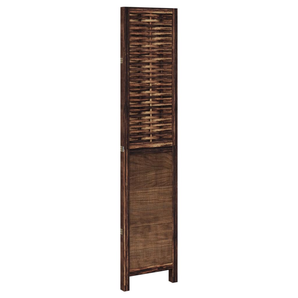 Sobna pregrada s 3 panela tamnosmeđa masivno drvo paulovnije
