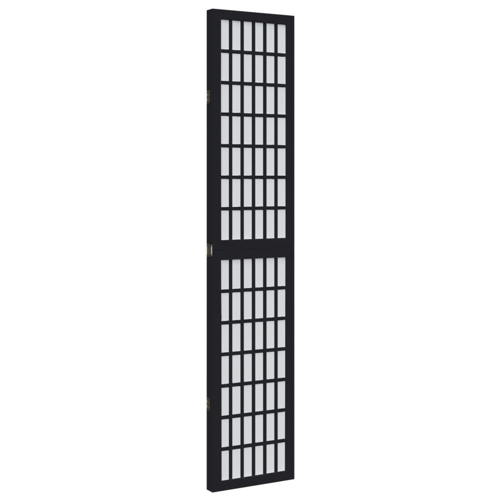 Sobna pregrada s 3 panela crno od masivnog drva paulovnije