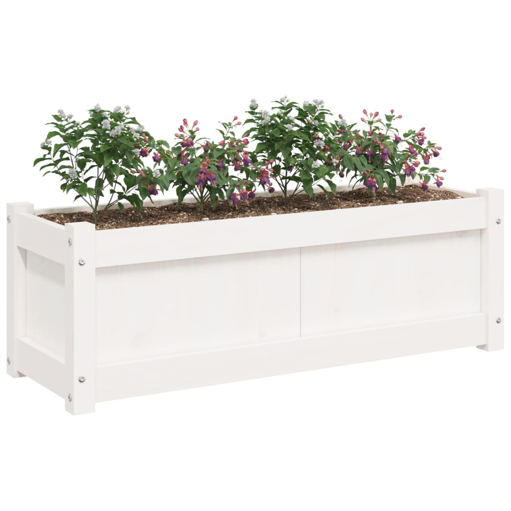 Vrtna sadilica bijela 90x31x31 cm od masivne borovine