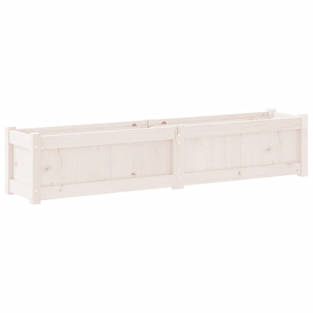 Vrtna sadilica bijela 150 x 31 x 31 cm od masivne borovine