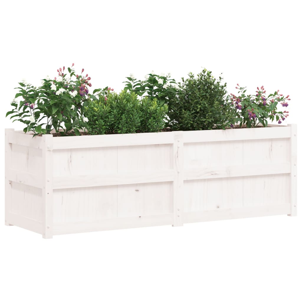 Vrtna sadilica bijela 150 x 50 x 50 cm od masivne borovine