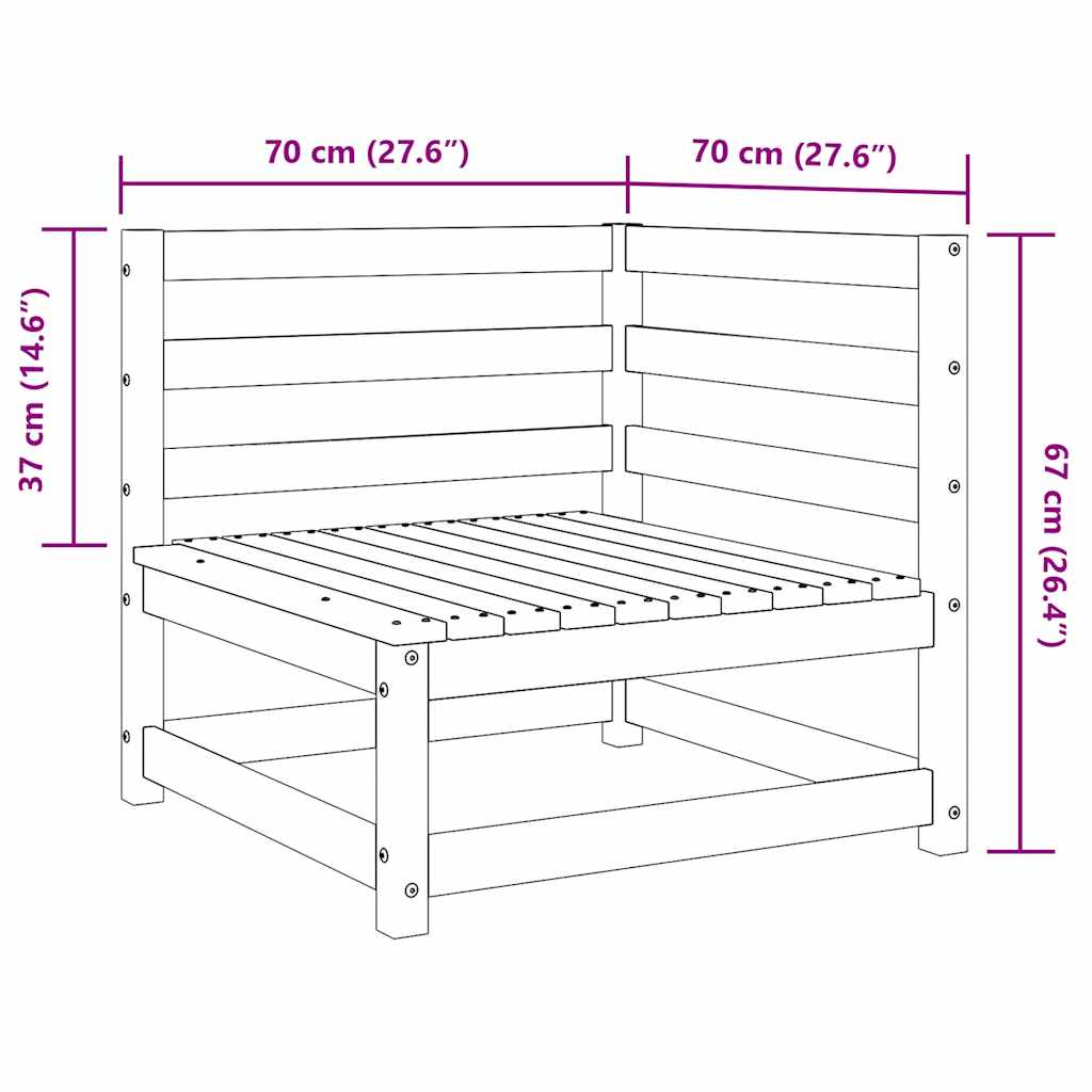 Kutna vrtna sofa voštano smeđa 70x70x67 cm od masivne borovine