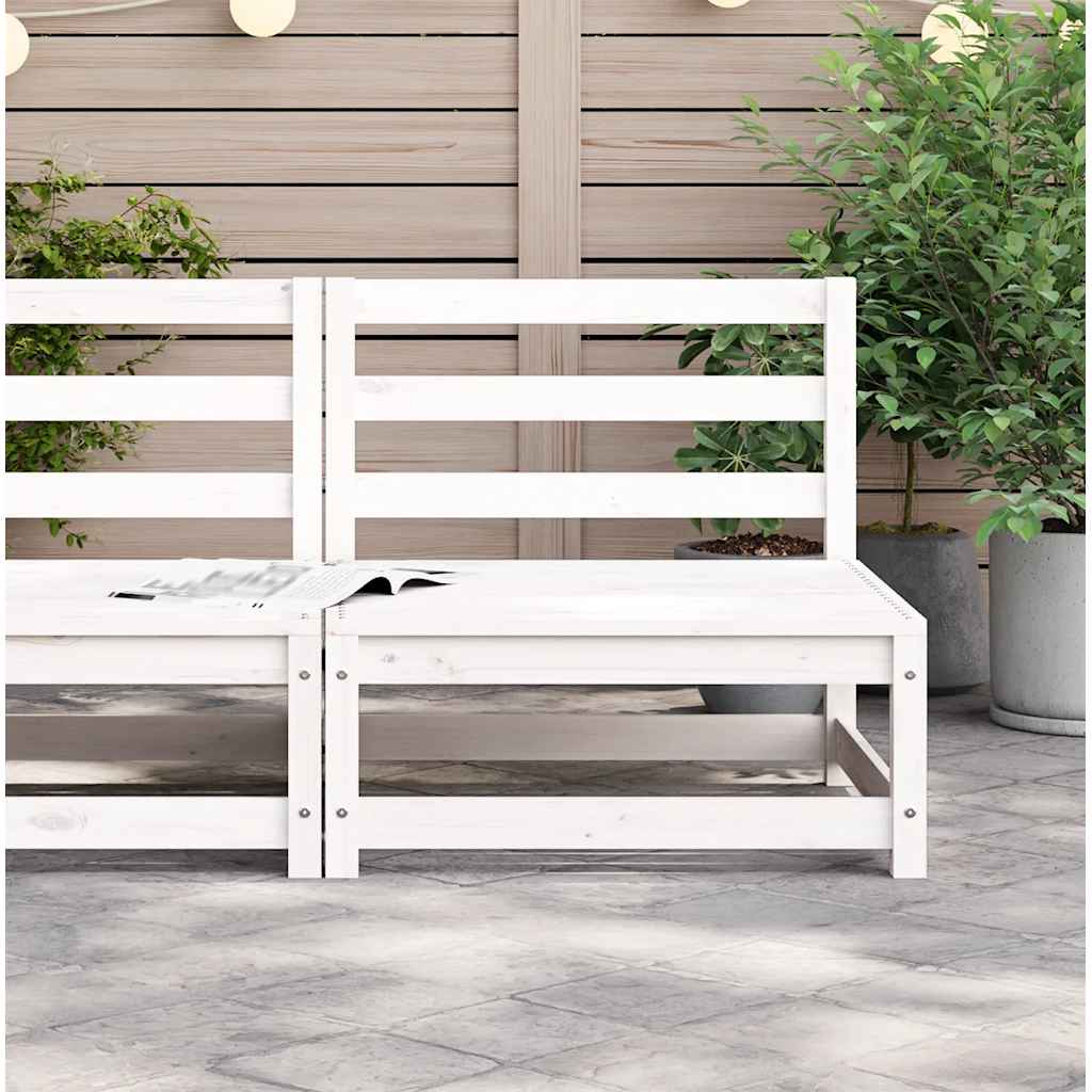 Vrtna sofa bijela 70 x 70 x 67 cm od masivne borovine