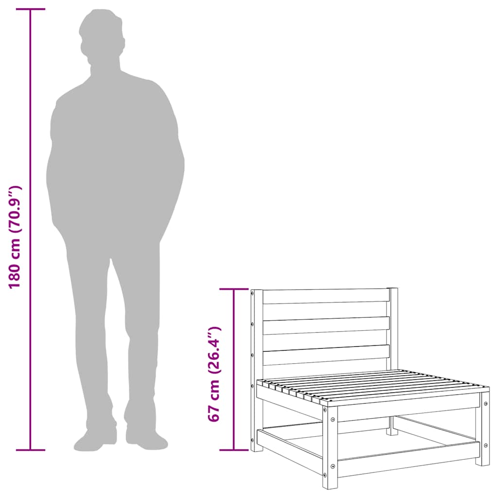 Vrtna sofa voštano smeđa 70 x 70 x 67 cm od masivne borovine