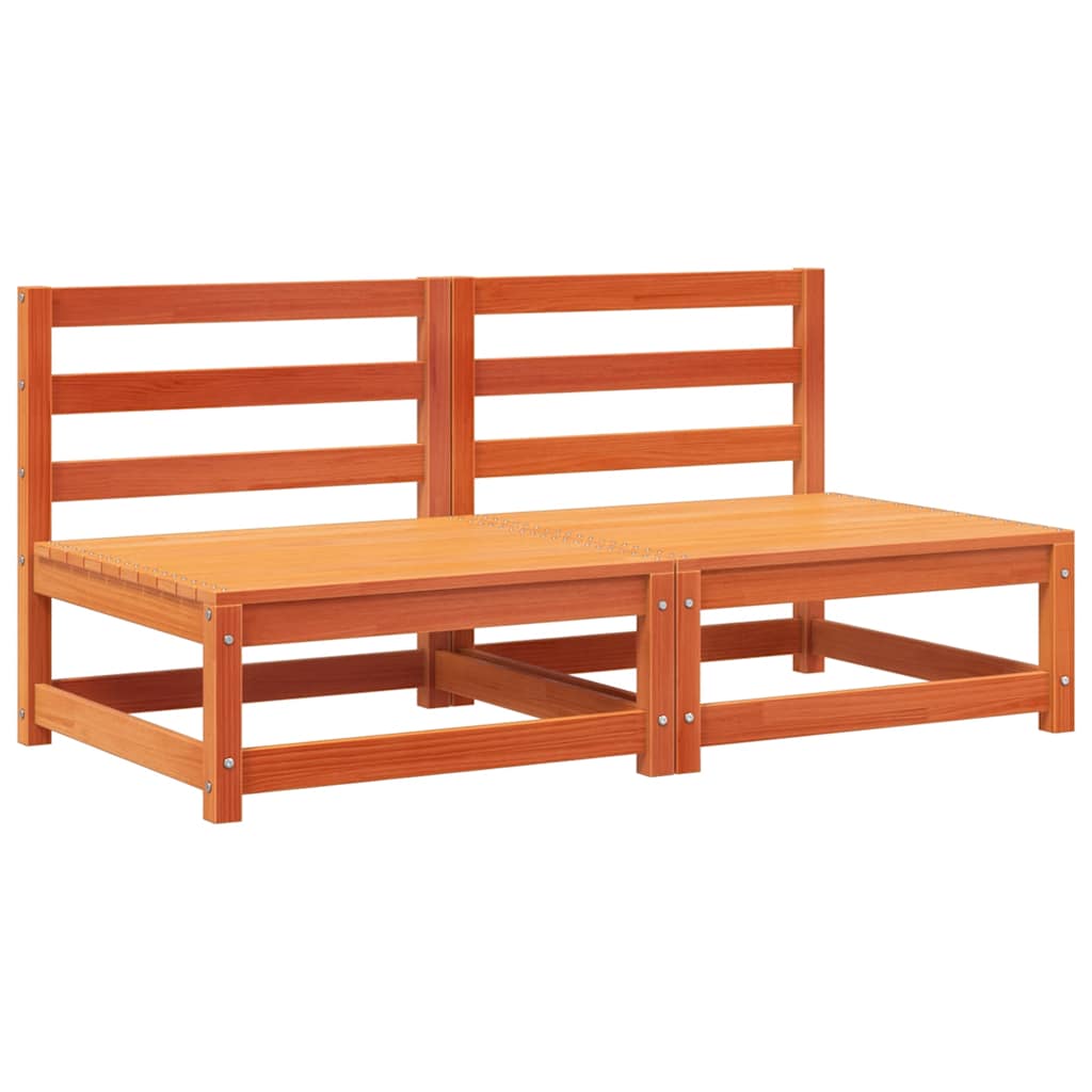 Vrtne sofe bez naslona za ruke 2 kom smeđe 70x70x67cm borovina