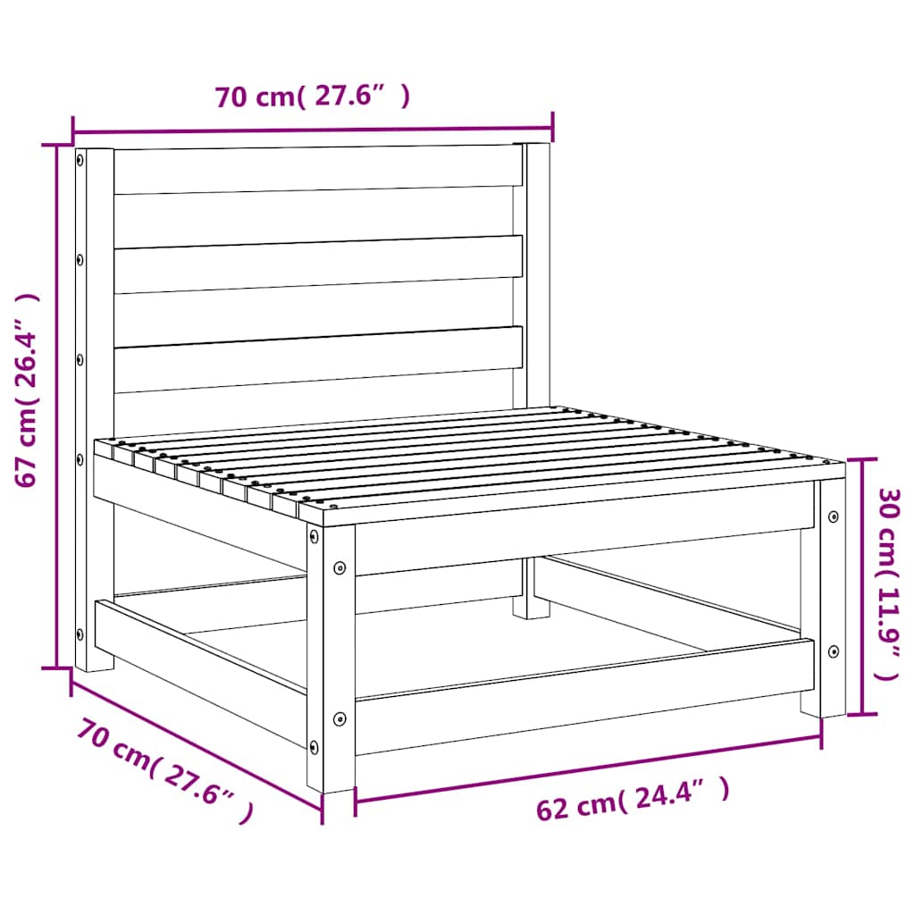 Vrtne sofe bez naslona za ruke 2 kom 70x70x67 cm drvo duglazije