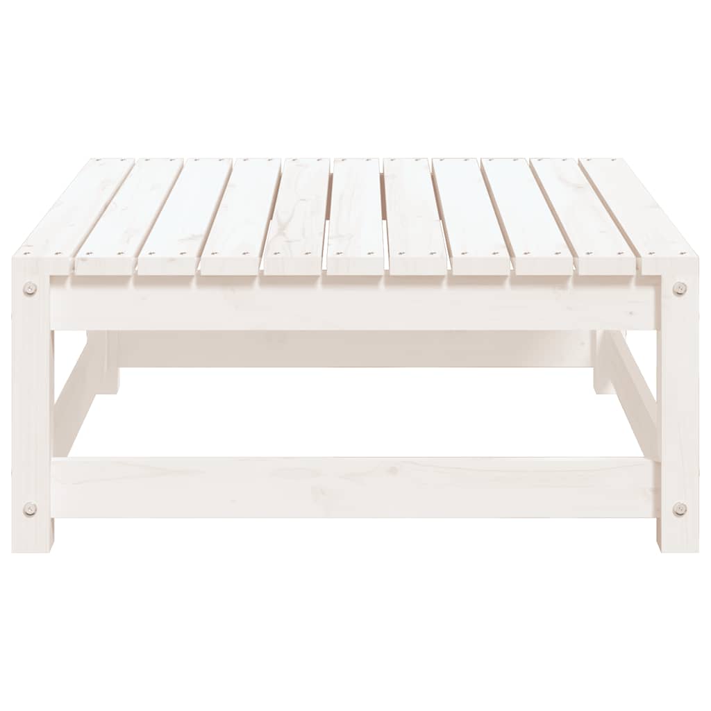 Vrtni tabure bijeli 70 x 70 x 30 cm od masivne borovine