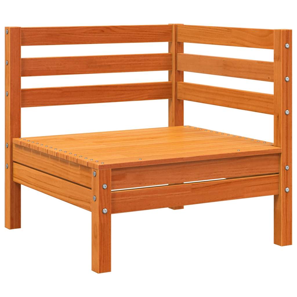 Kutna vrtna sofa voštano smeđe boje od masivne borovine