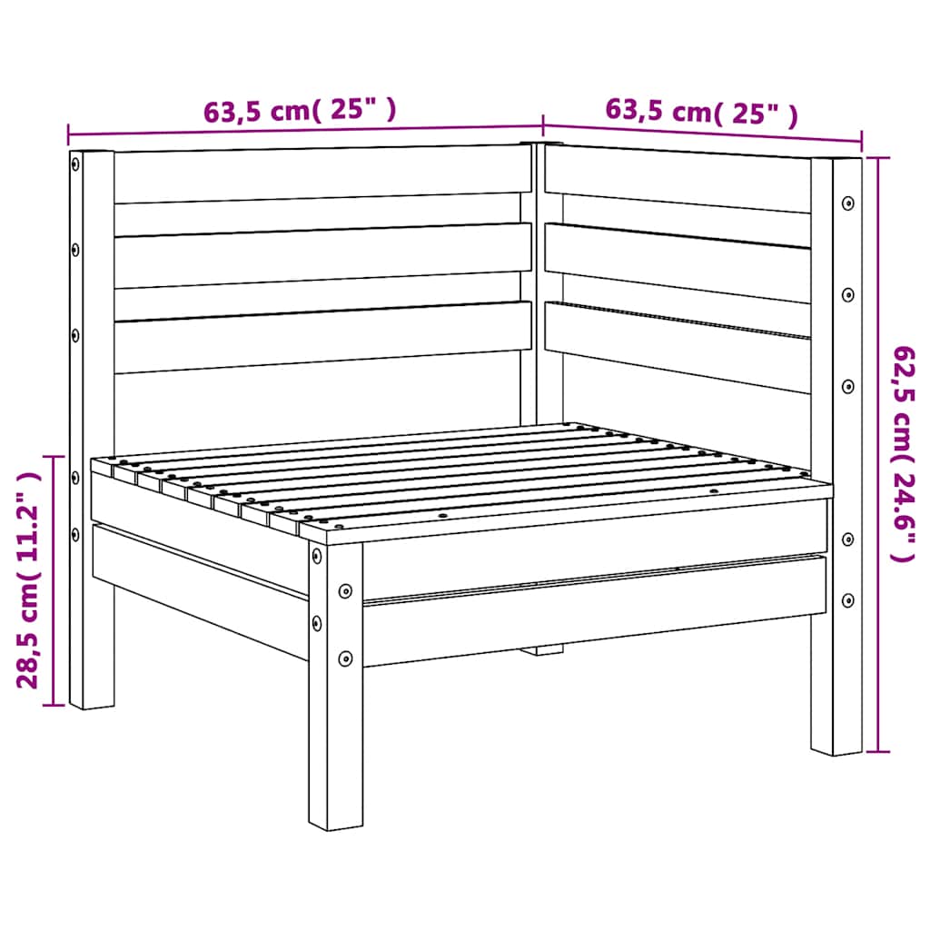 Kutna vrtna sofa od impregnirane borovine