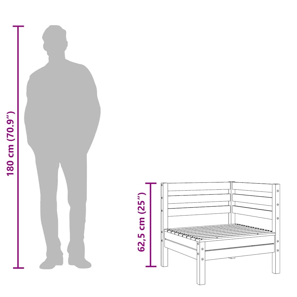 Kutna vrtna sofa od impregnirane borovine