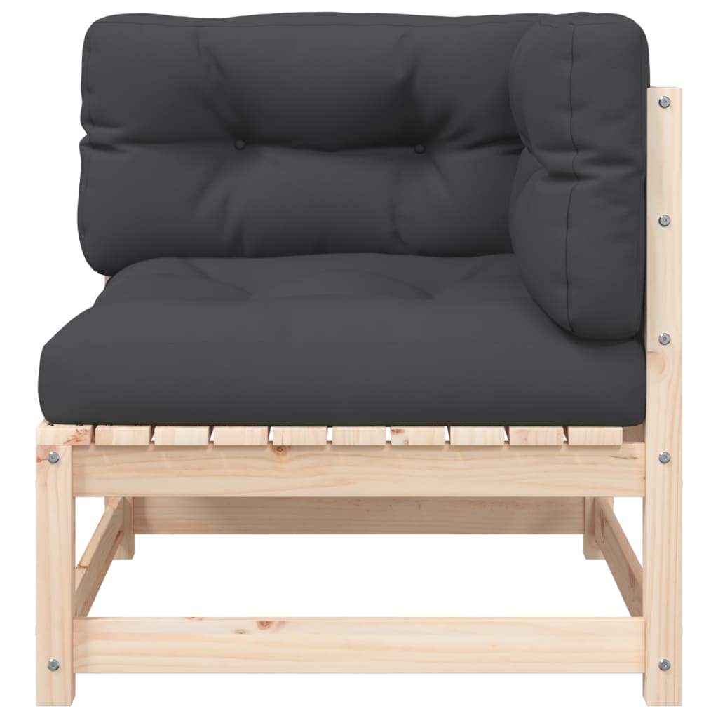 Kutna vrtna sofa s jastucima i tabureom