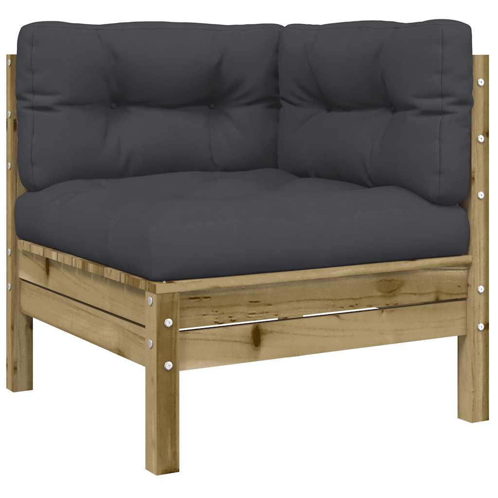 Kutna vrtna sofa s jastucima od impregnirane borovine