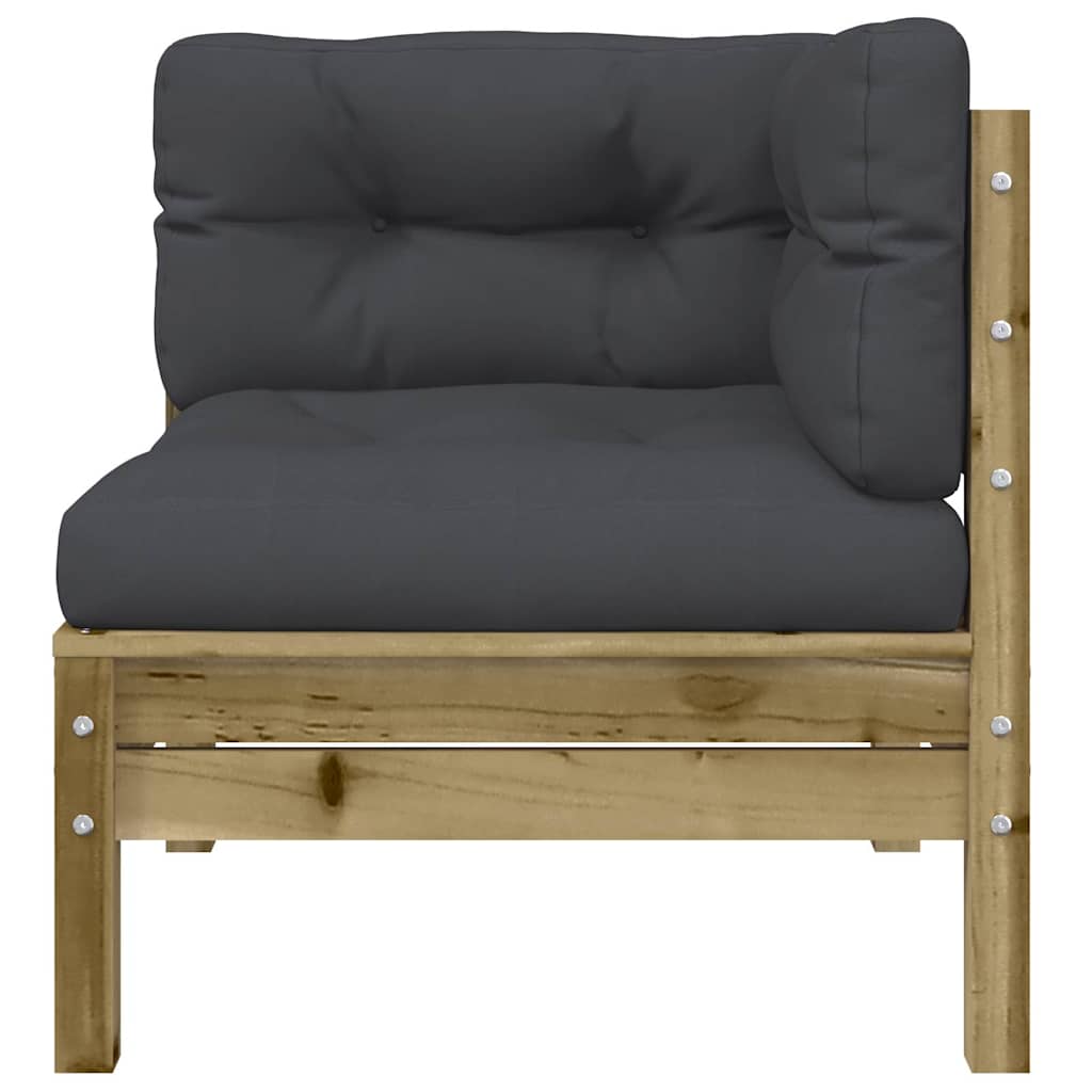 Kutna vrtna sofa s jastucima od impregnirane borovine