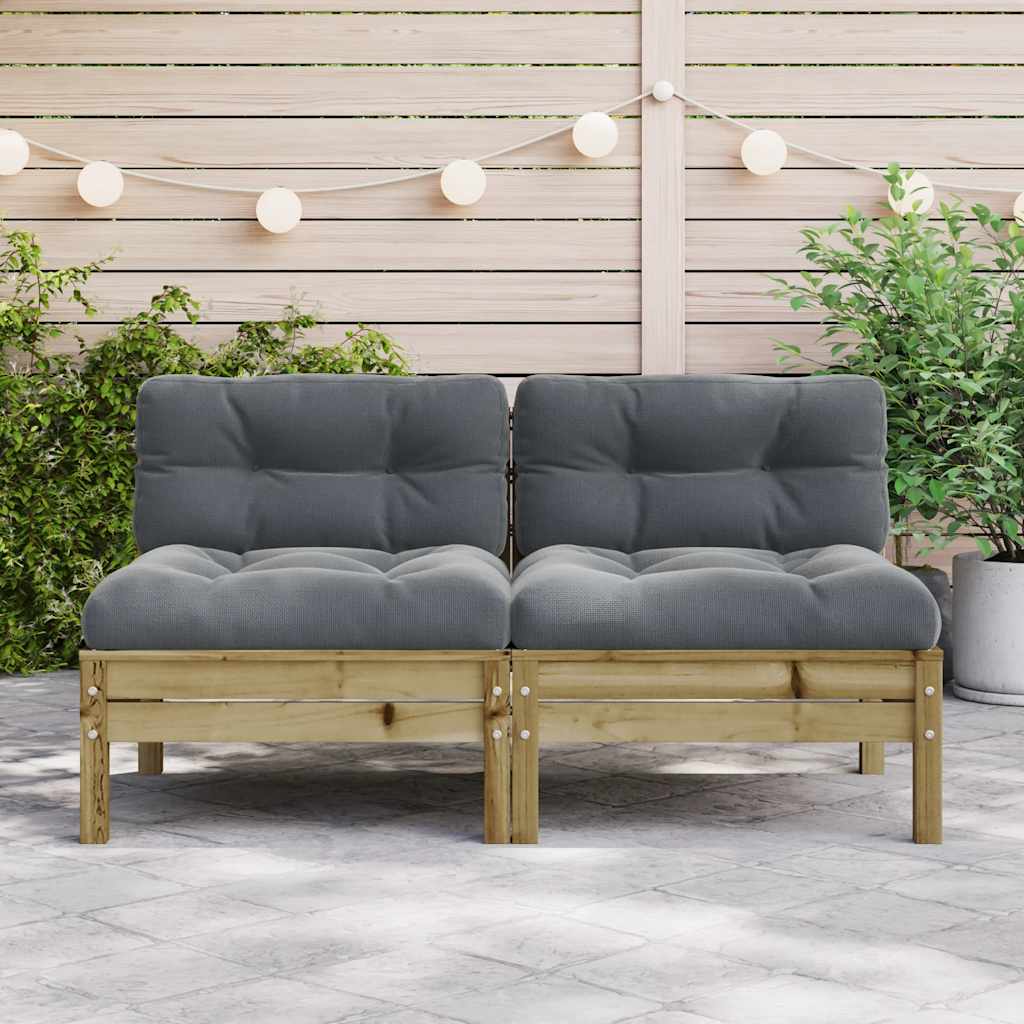 Vrtna sofa s jastucima 2 kom od impregnirane borovine
