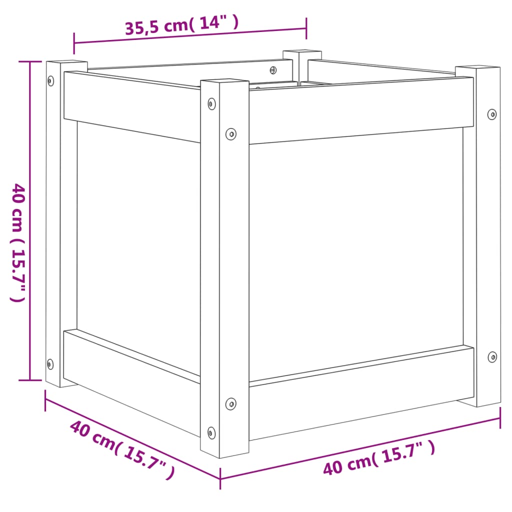 Vrtna sadilica 40x40x40 cm od impregnirane borovine
