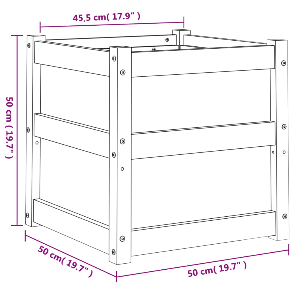 Vrtna sadilica 50 x 50 x 50 cm od impregnirane borovine