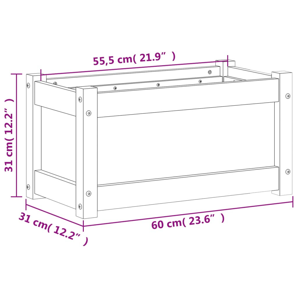 Vrtna sadilica 60x31x31 cm od impregnirane borovine