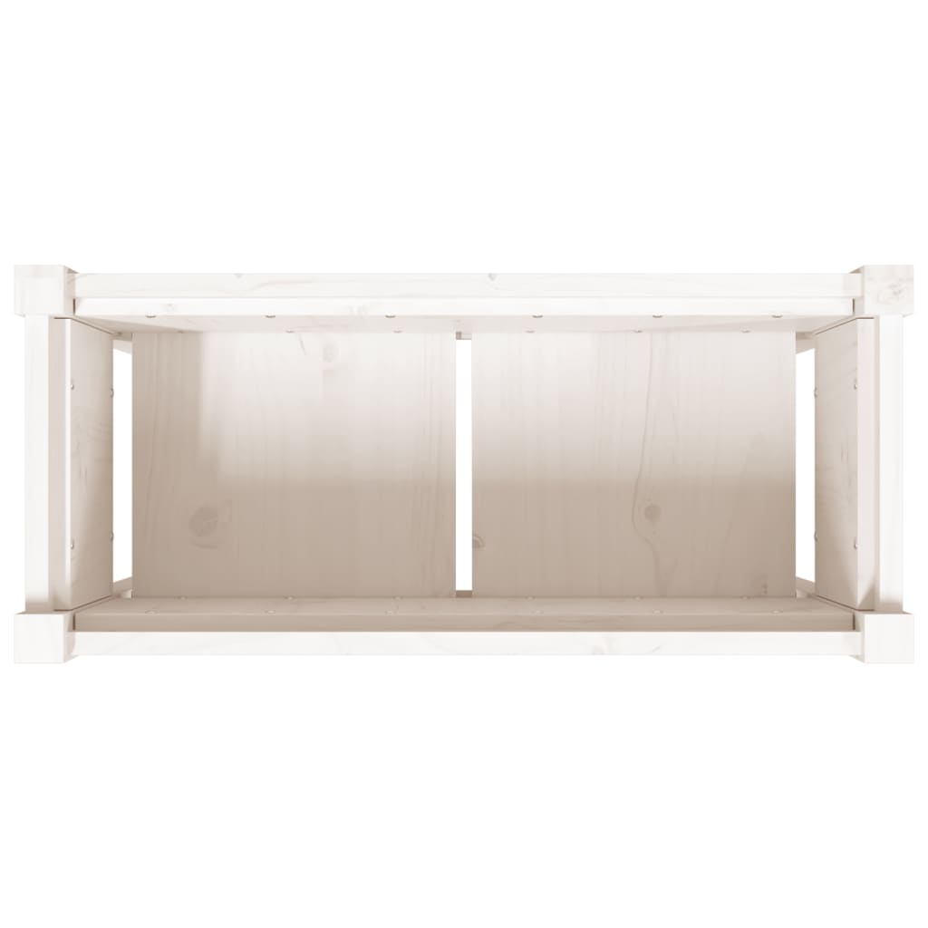 Vrtne sadilice s nogama bijela 70x31x70 cm od masivne borovine
